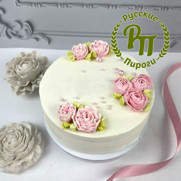 Бенто торт «Розы и пионы»