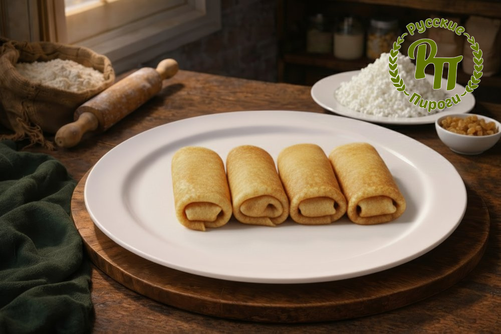 Блинчики с творогом и изюмом 4 шт