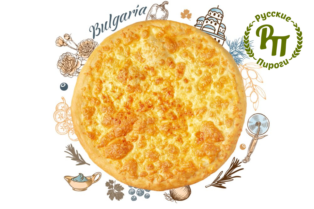 Болгарская пицца Маргарита с моцареллой и сливочным соусом 