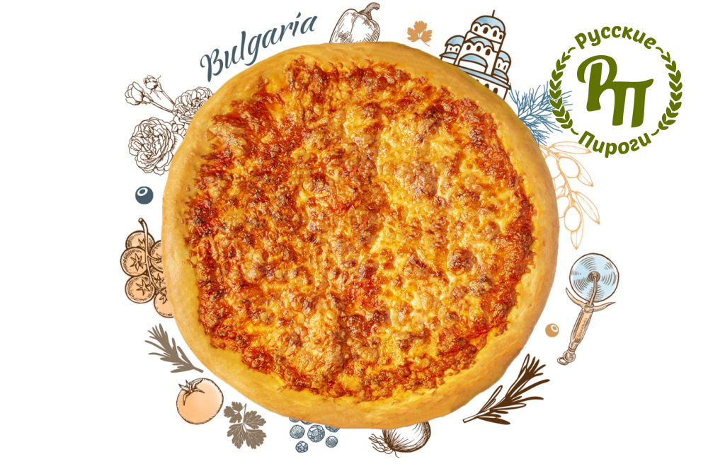 Болгарская пицца Маргарита с моцареллой и томатным соусом