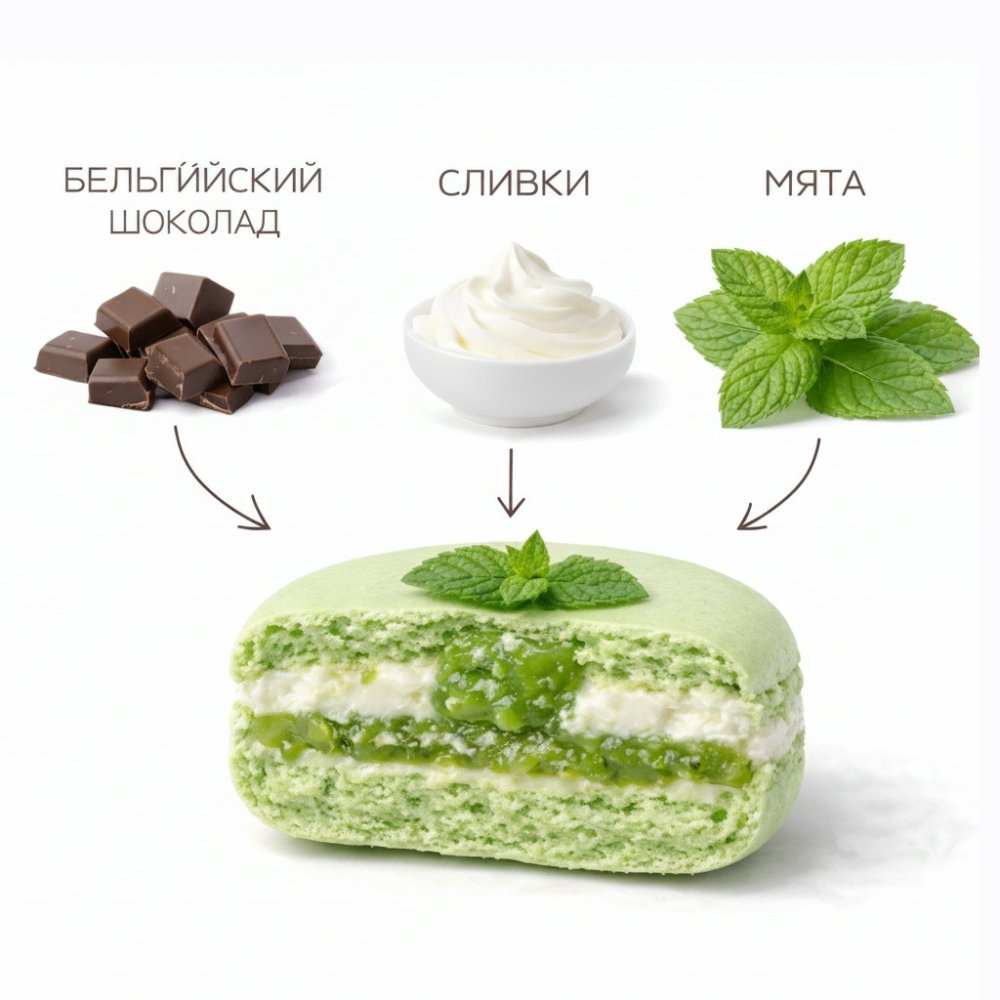 Большой макарон "Мята"