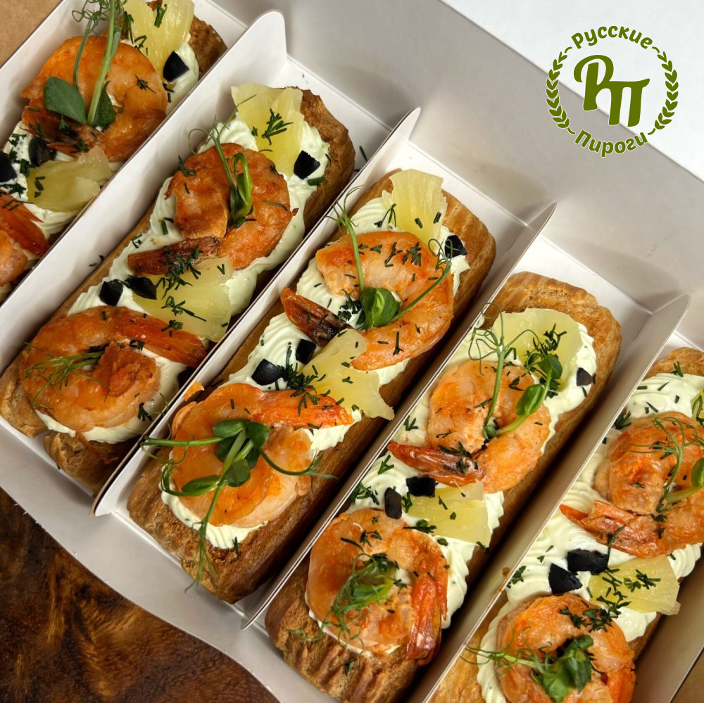 Эклеры "Ананас с креветкой"