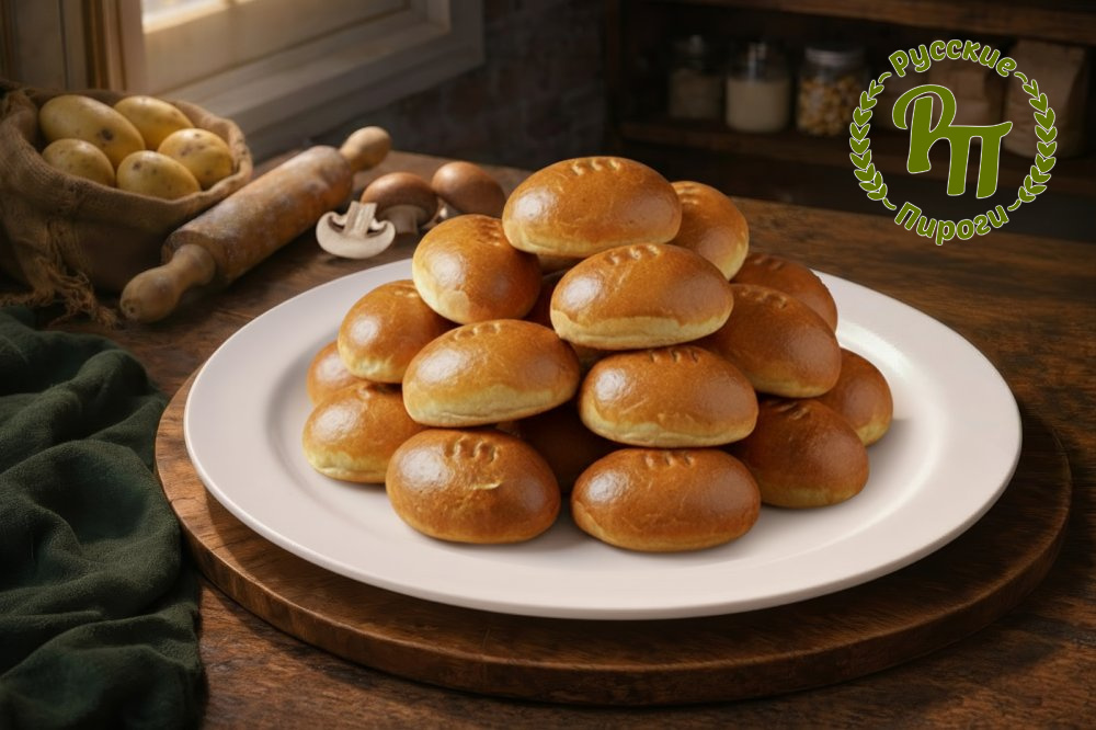 Фуршетные пирожки с картофелем и грибами 25 шт