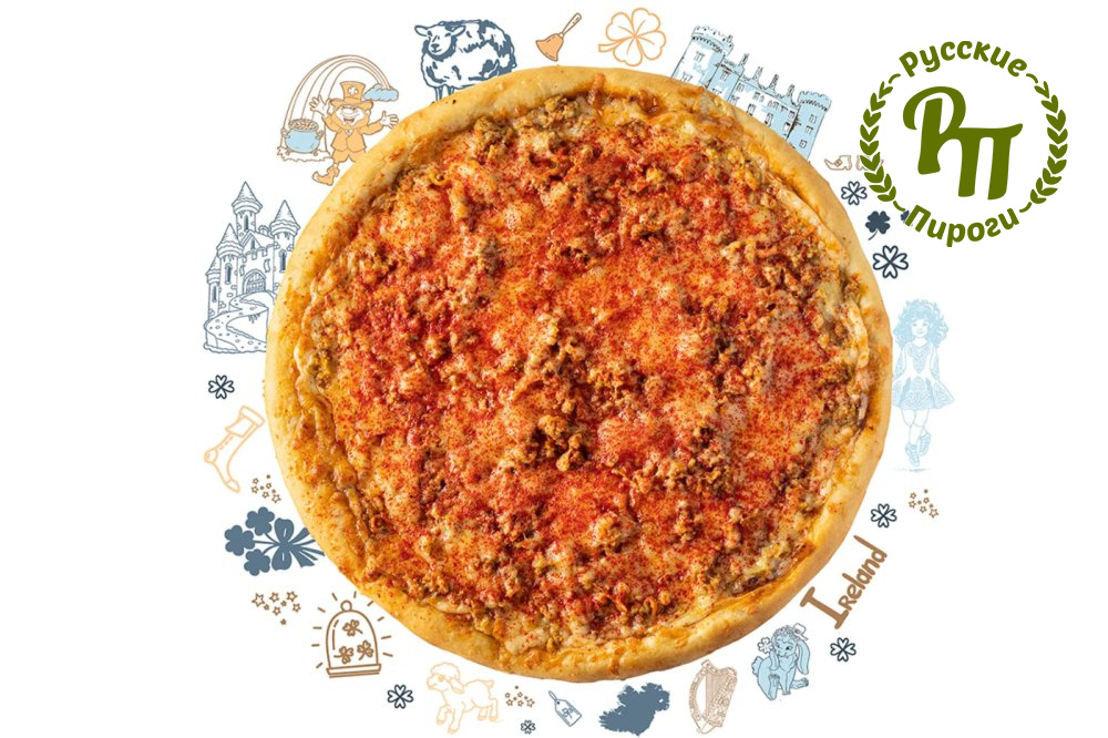 Ирландская пицца с фаршем из отборной говядины и свинины