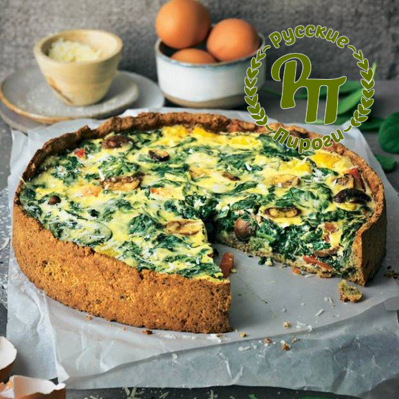 Киш со шпинатом и козьим сыром