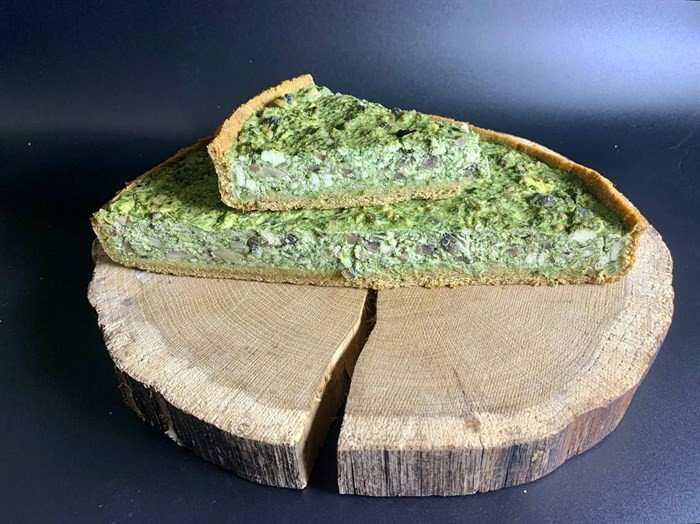 Киш шпинат с грибами
