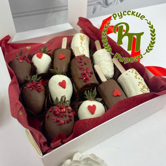 Клубника и банан в шоколаде "Нежные чувства"