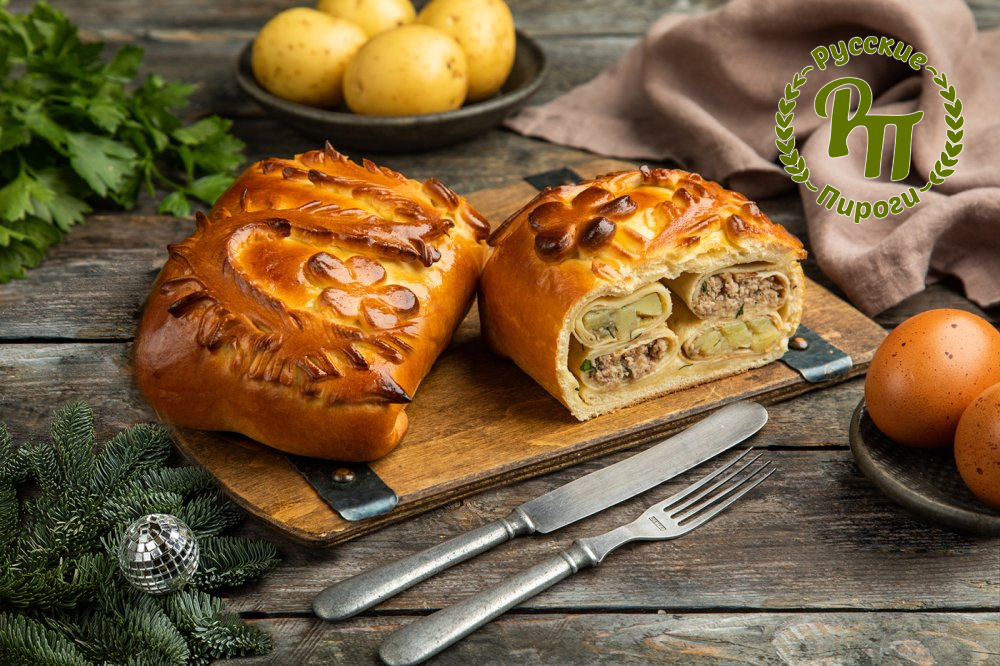 Кулебяка с картофелем и говядиной