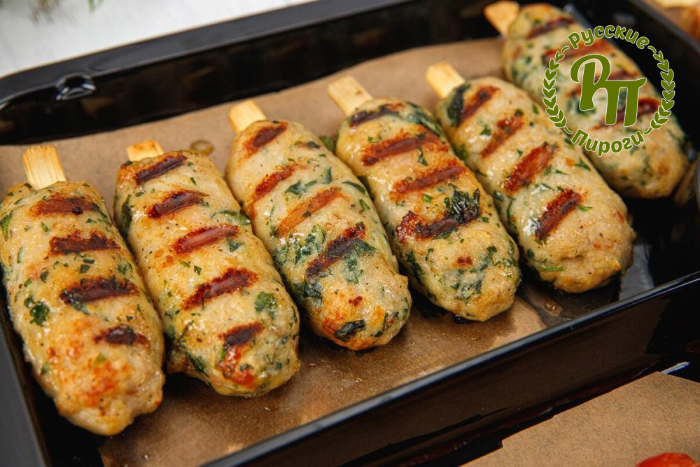 Мини кебаб из фарша индейки с укропом и петрушкой 10 шт