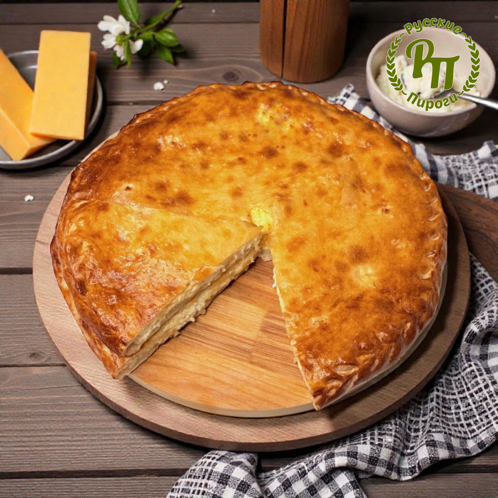 Мини-пирог с творогом и сыром