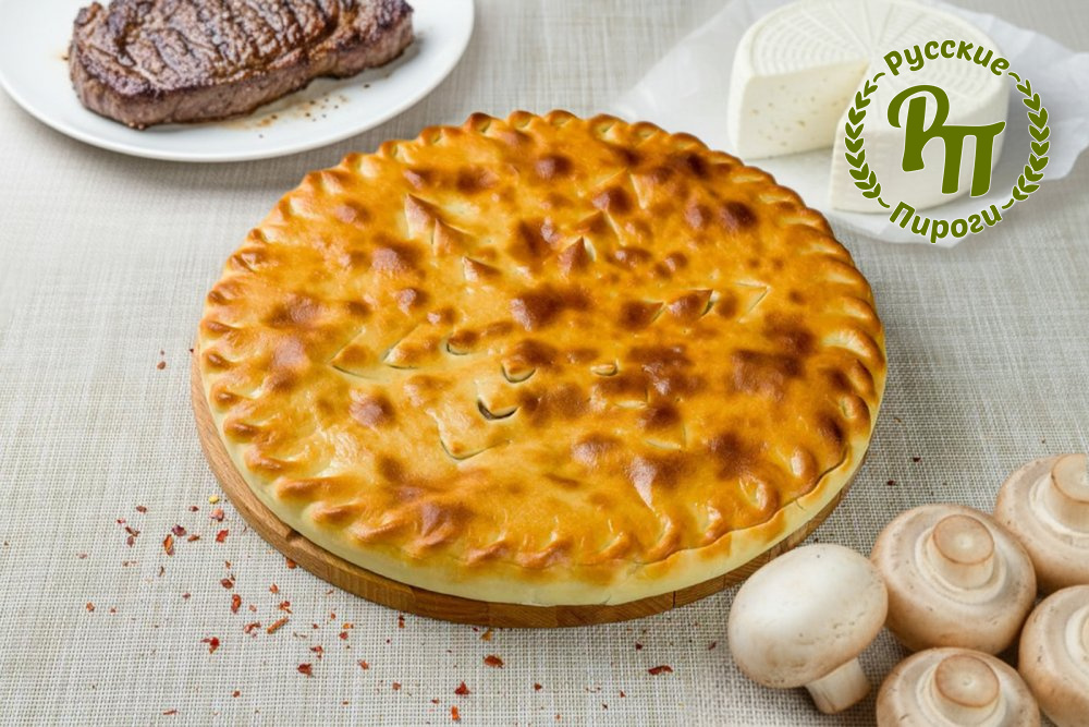 Осетинский пирог с говядиной, грибами и сыром