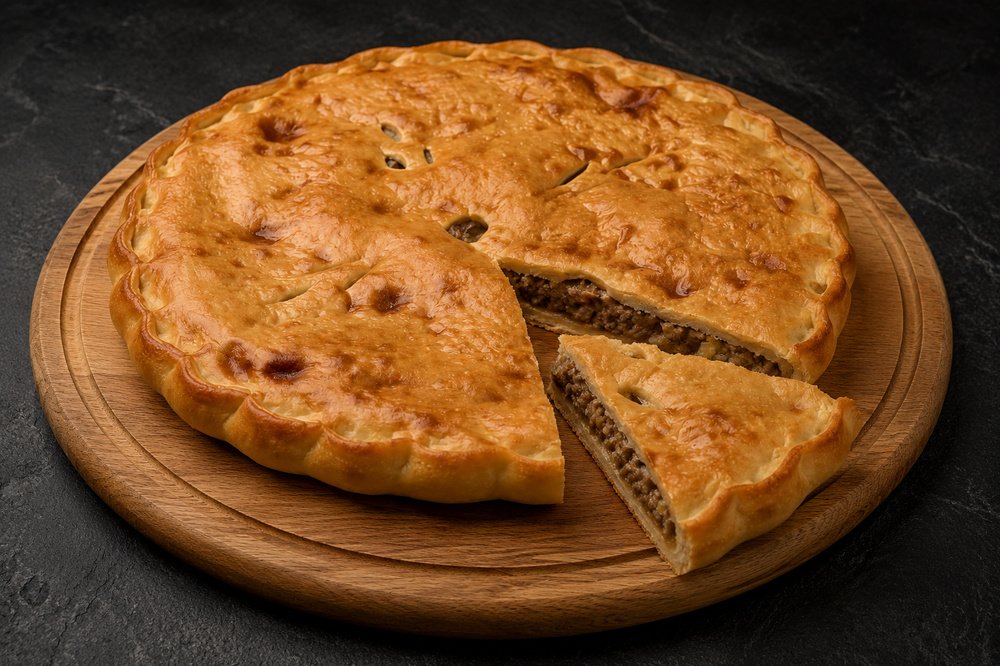 Осетинский пирог с грибами и мясом (говядина)