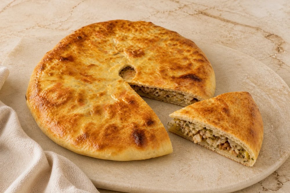 Осетинский пирог с капустой и грецкими орехами, 1 шт.