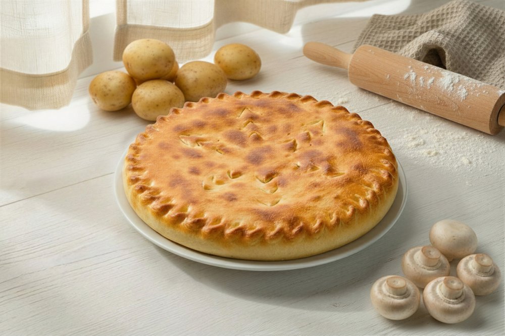 Осетинский пирог с картошкой и грибами 
