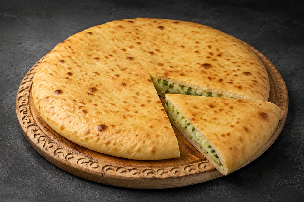 Осетинский пирог с картошкой и зеленым луком