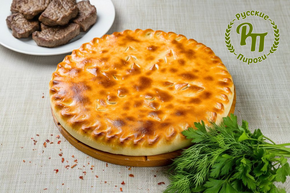 Осетинский пирог с мясом и зеленью