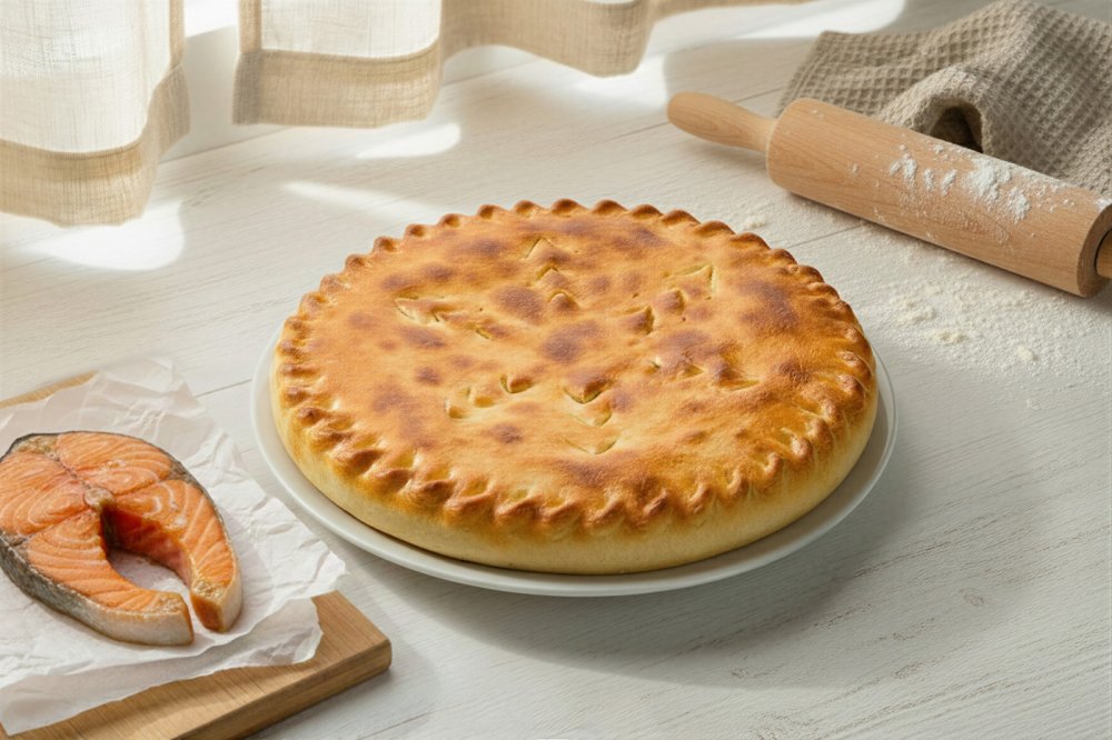 Осетинский пирог с семгой 