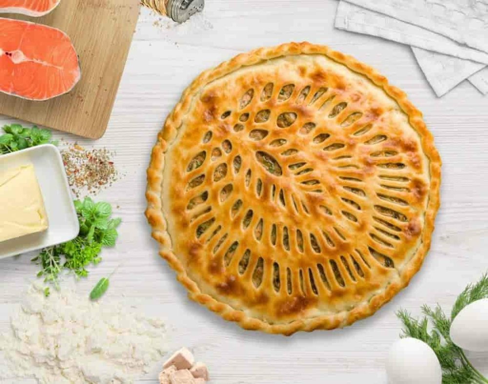 Осетинский пирог с Семгой и Брокколи