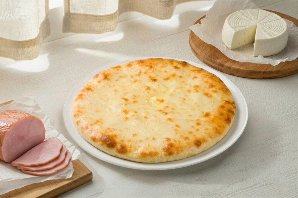 Осетинский пирог с ветчиной и сыром
