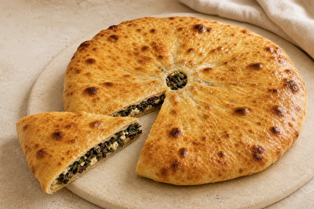 Осетинский пирог со свекольными листьями и сыром, 1 шт.