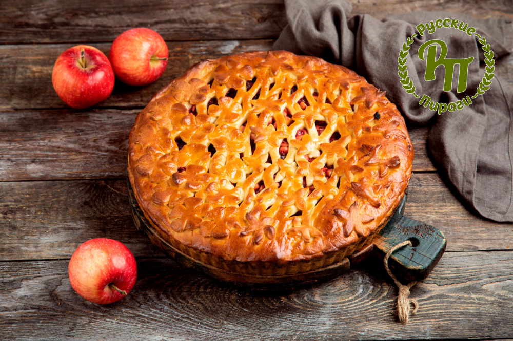Открытый пирог с яблоком и брусникой - Русские Пироги