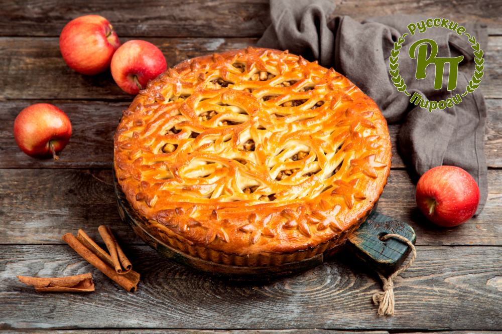 Открытый пирог с яблоком и корицей - Русские Пироги