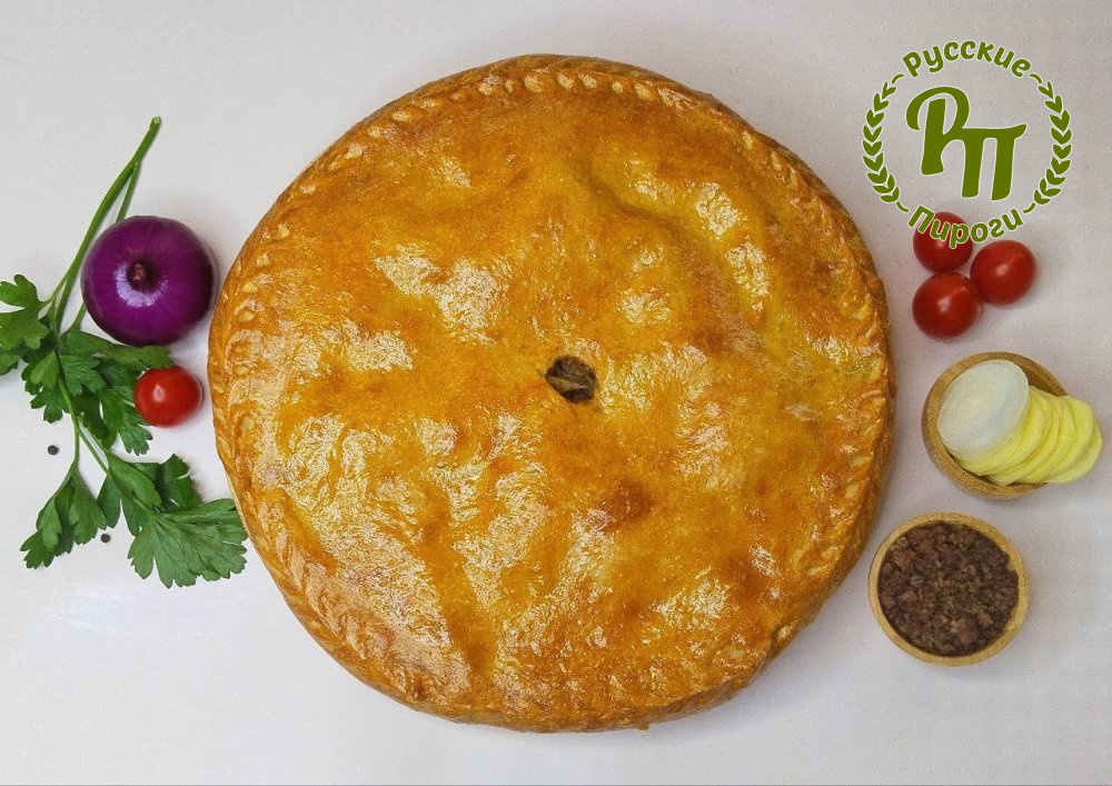 Пирог картофель с мясом халяль