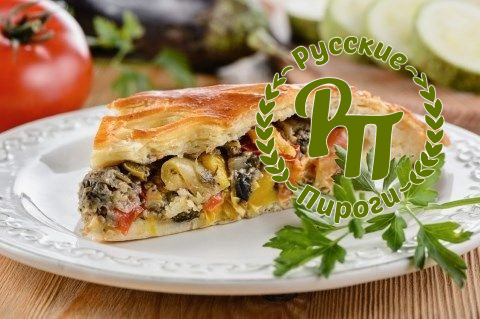 Пирог постный с овощами гриль