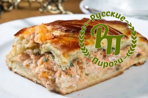 Пирог постный с сёмгой и овощами