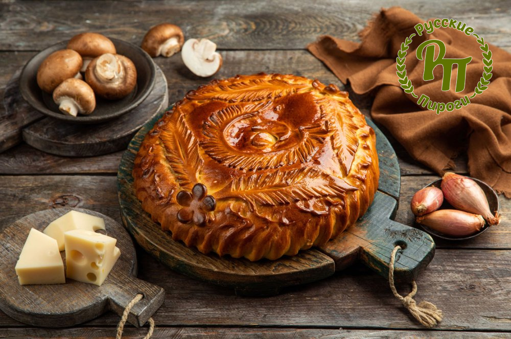 Пирог с курицей и грибами