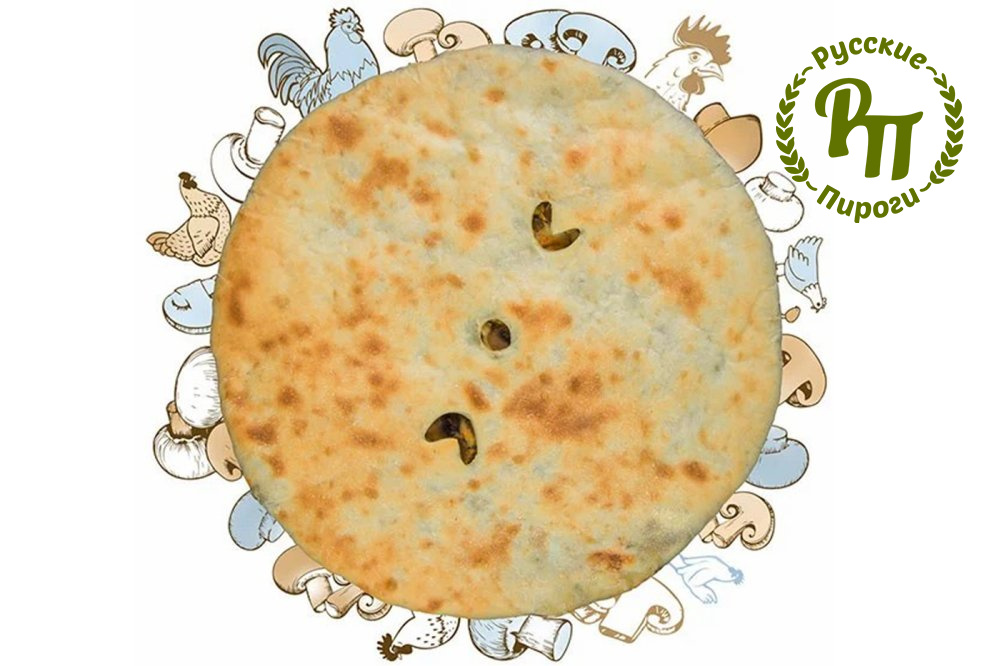 Пирог с курицей и грибами