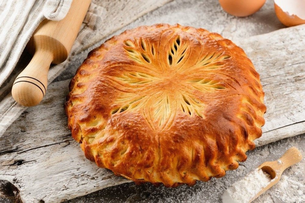 Пирог с курицей и грибами