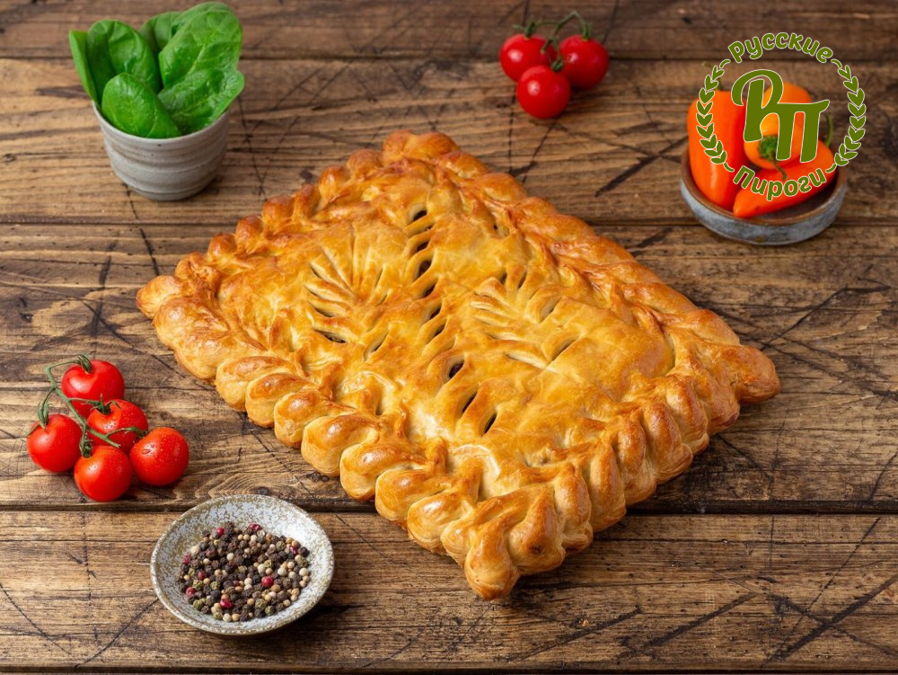 Пирог с курицей и овощами