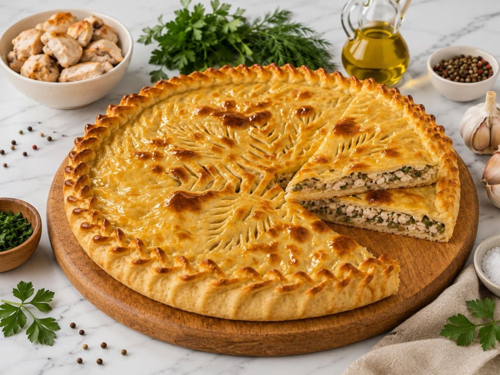 Пирог с курицей и зеленью, 1 шт.