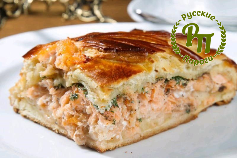 Пирог с сёмгой и овощами