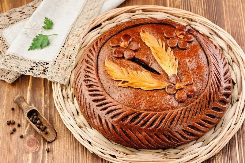 Пирог с сёмгой и шпинатом