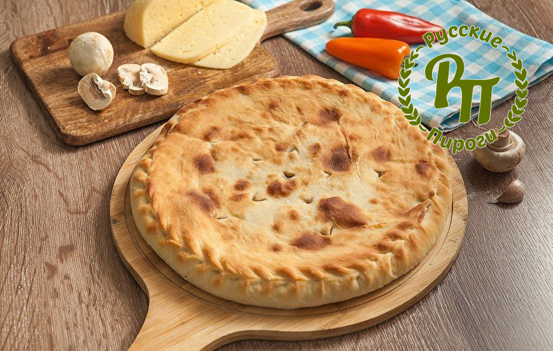 Пирог с сыром и грибами