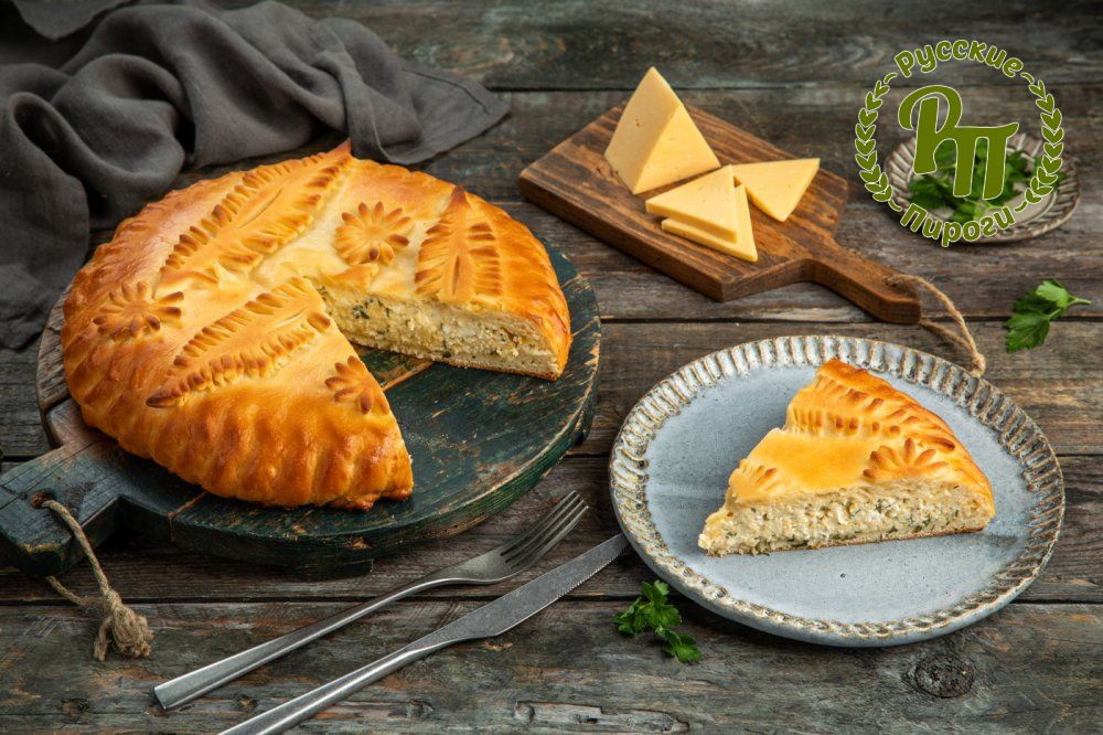 Пирог с сыром и зеленью