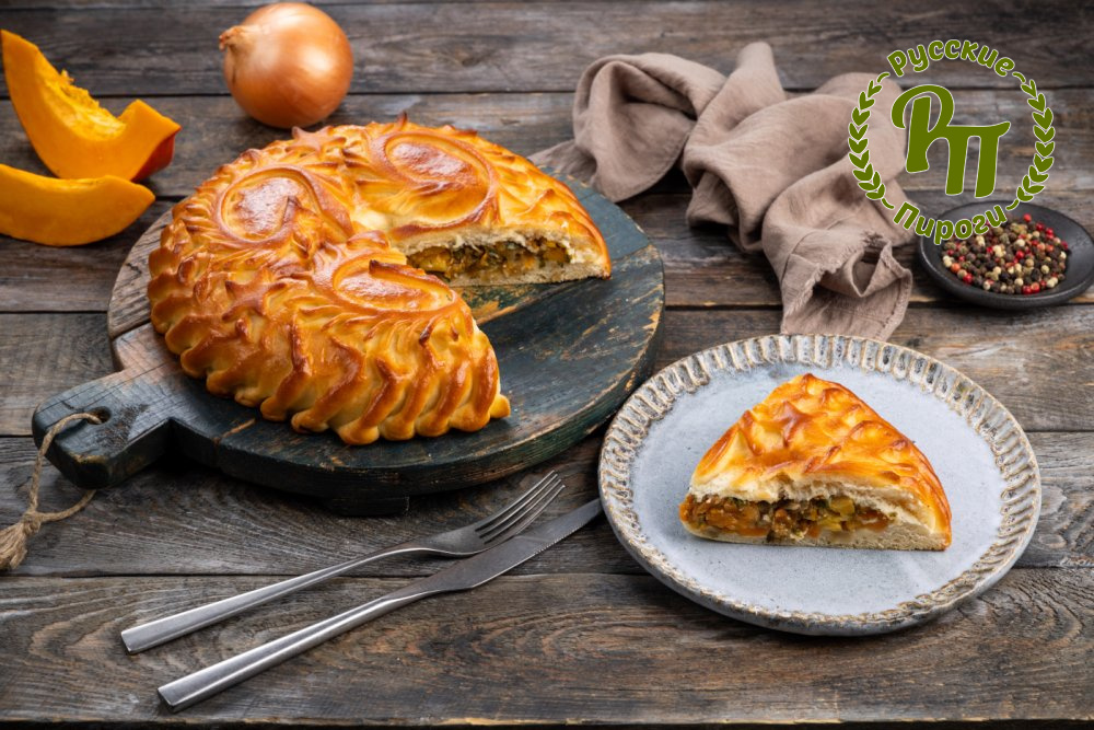 Пирог с тыквой и брынзой