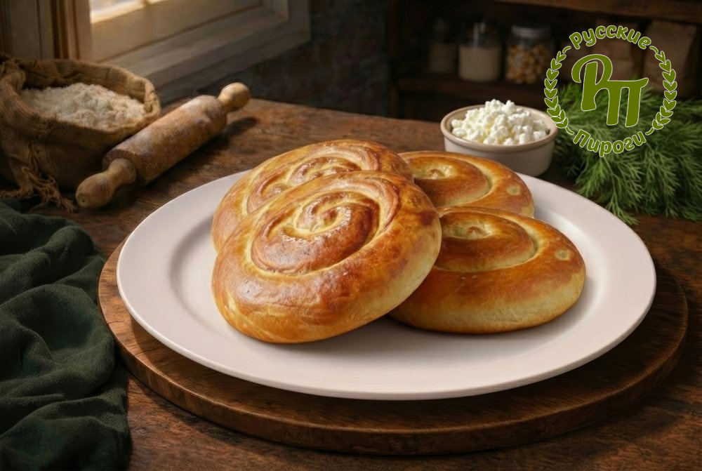 Пироги молдавские с творогом и зеленью 4шт