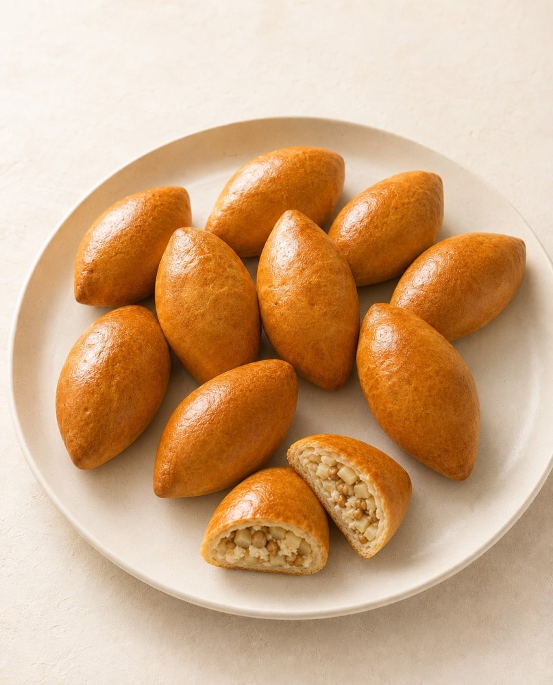 Пирожки с грушей, грецким орехом и сливочным сыром, набор 10 шт.