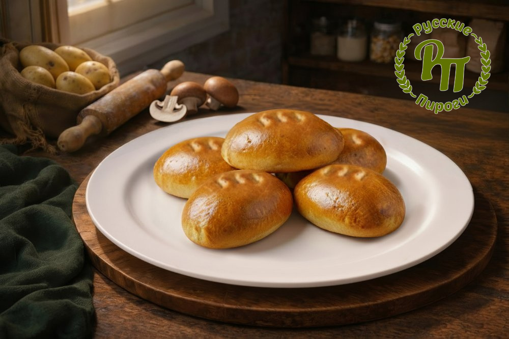Пирожки с картофелем и грибами 5 шт
