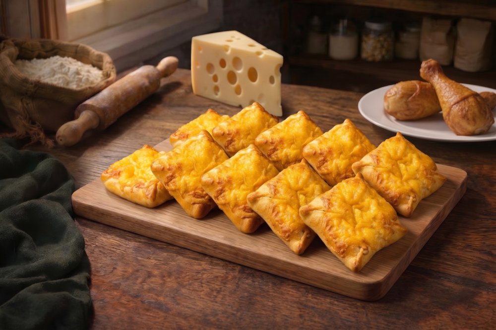 Пирожки с курицей и сыром 400гр