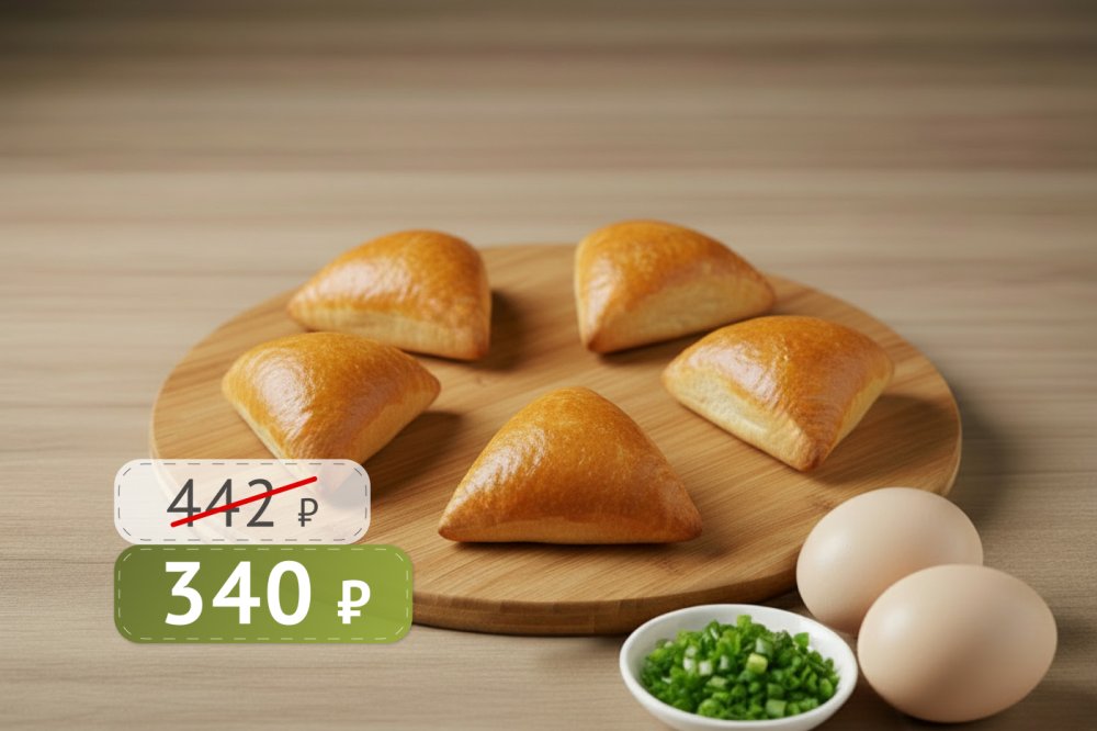 Пирожки с луком зелёным и яйцом