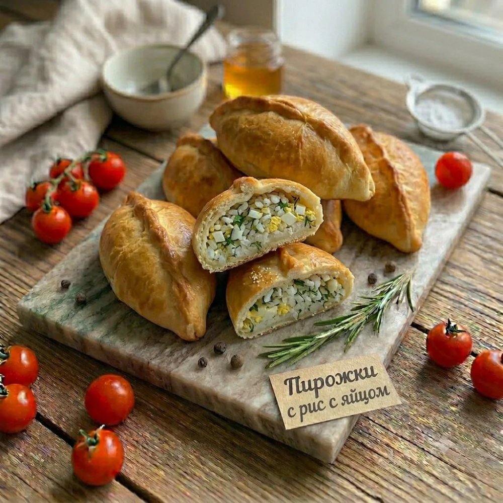 Пирожки с рисом и яйцом 450г
