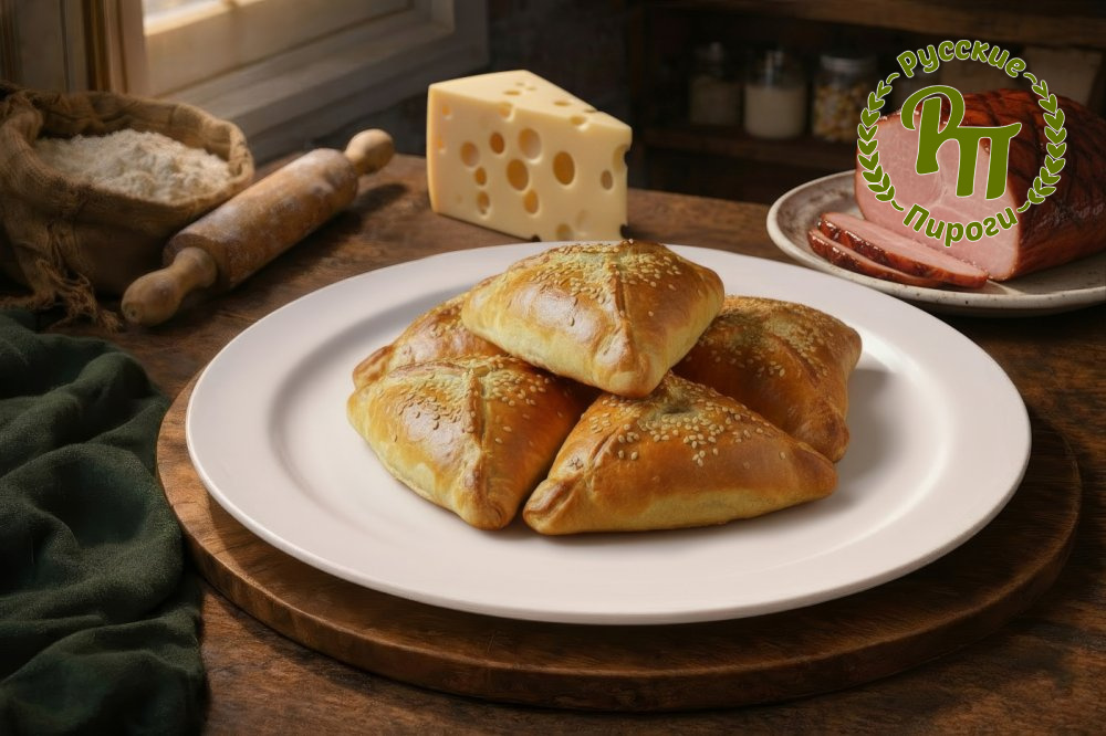 Пирожки с ветчиной и сыром 5 шт 