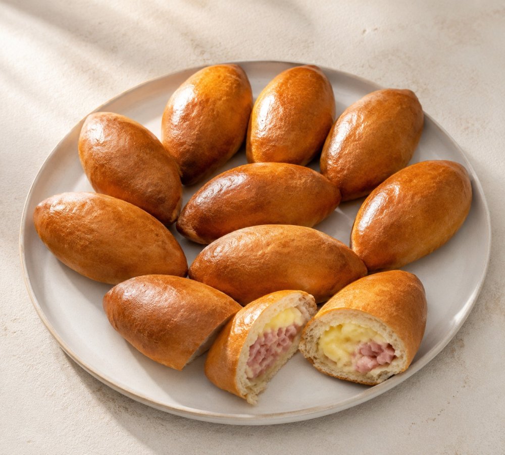 Пирожки с ветчиной и сыром, набор 10 шт.