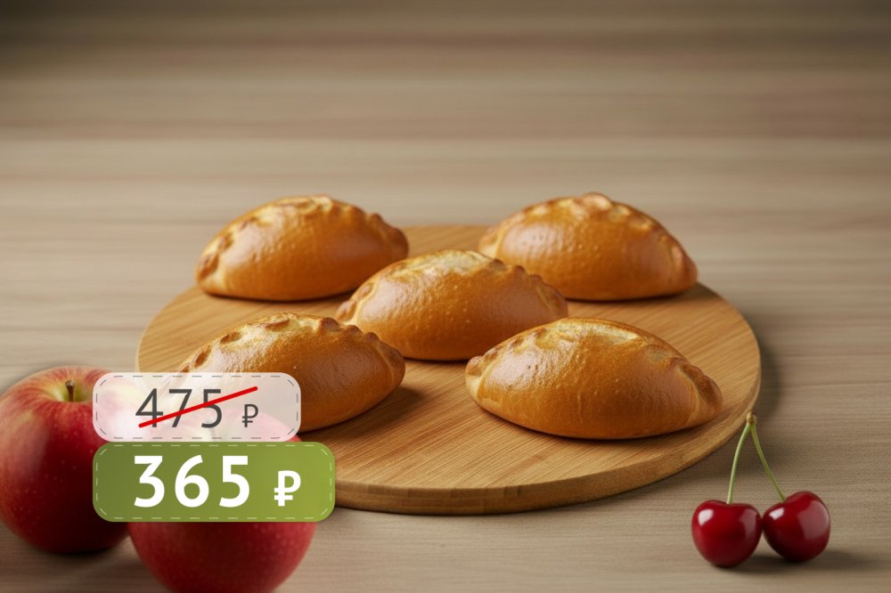 Пирожки с вишней и яблоком