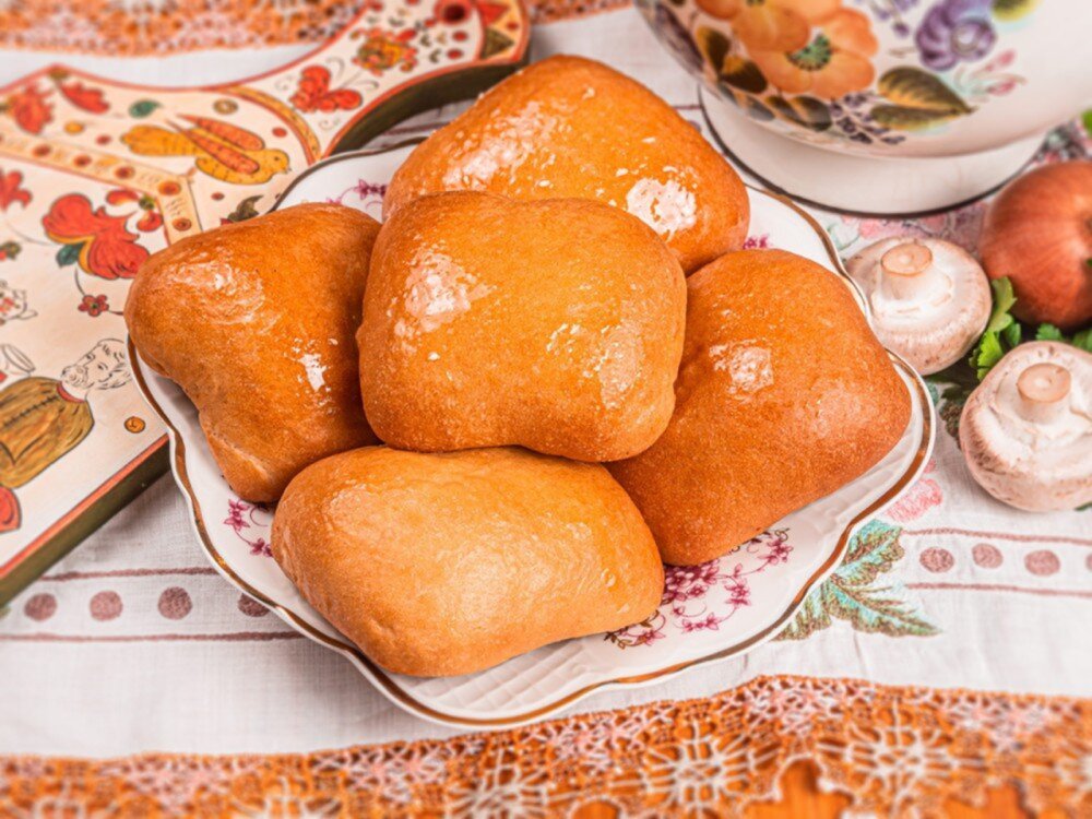 Пирожки с жареными грибами 10 шт