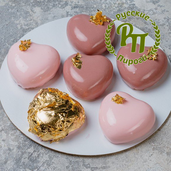 Пирожные «Яркие сердца»